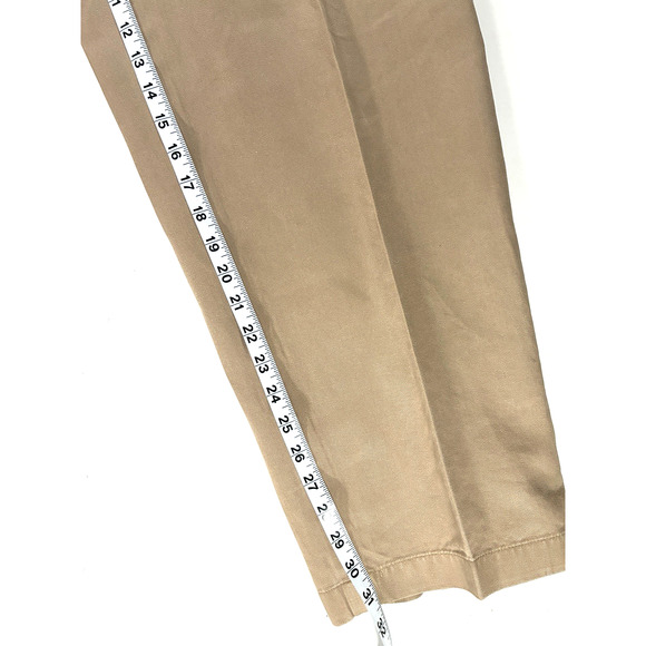 Polo Ralph Lauren Andrew Pants 38x30 Mens Khaki Tan Pleated Chino Dress Pants - Picture 8 of 9